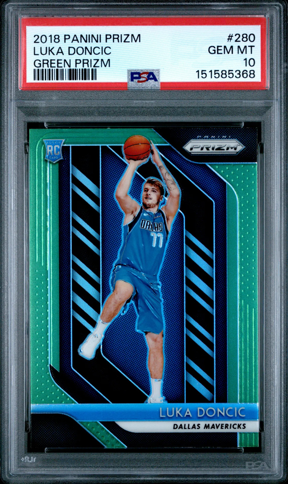 PSA 10 2018 Panini Prizm Luka Doncic Green Rookie RC #280