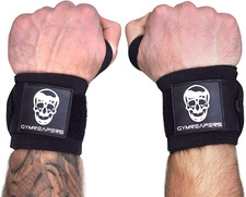 Wrist Wraps Weightlifting - Stiff Heavy Duty 18 inch Wraps With Thick Thumb L...