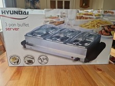 HYUNDAI 3 Pan Food Warmer Buffet Server Hot Plate Tray Adjustable Temperature 