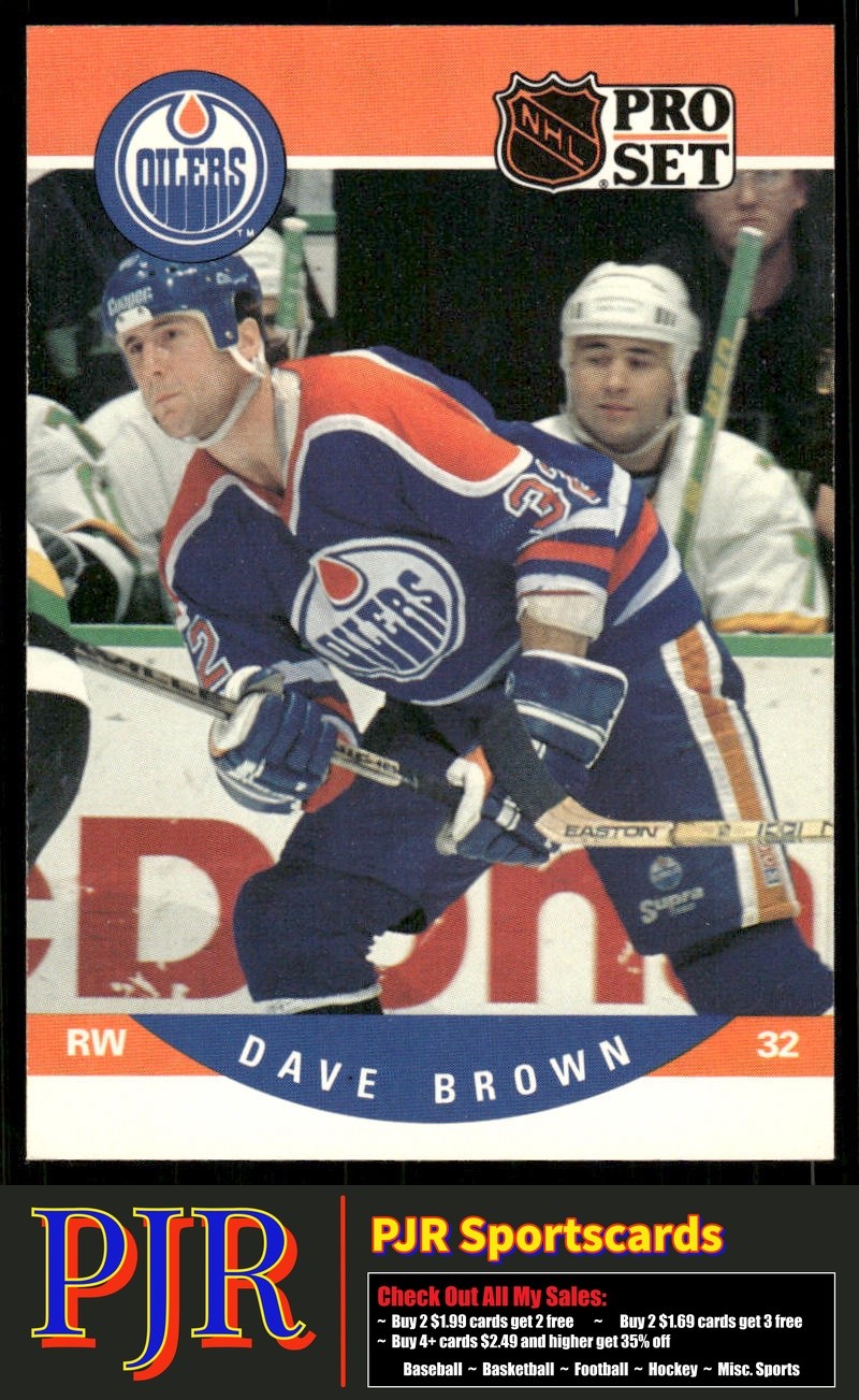 Dave Brown #440 Hockey Cards 1990 Pro Set trading card — raw and PSA graded price guide