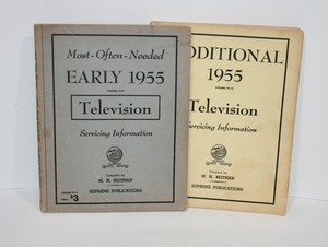 2 1955 Supreme Publications Most Often Needed Television Servicing Manuals