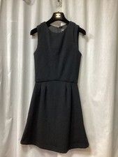 CHANEL Black Wool Silk Dress Size 36 Sleeveless w/ Hanger France SR2152
