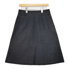 MARGARET HOWELL 578-232016 Wool midi skirt Charcoal gray 5-1214T  