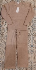 NWT Softies Women's Marshmallow V-Neck Lounge Set Ultra-Soft, Coco, XS