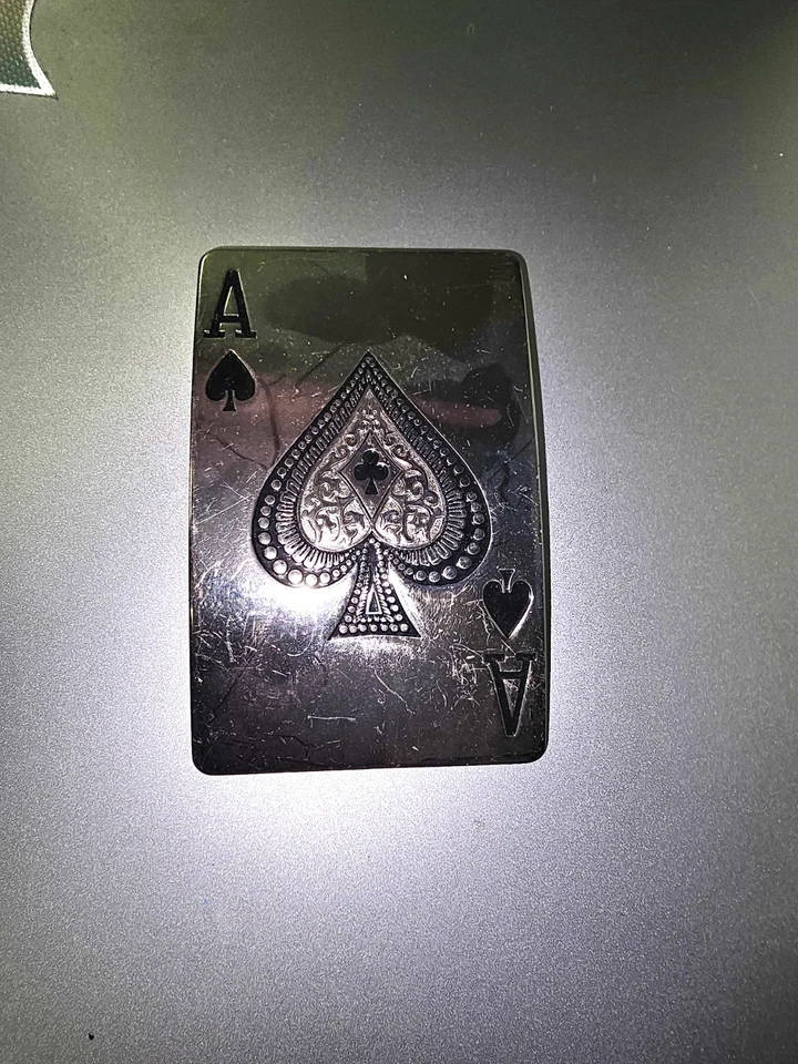Ace of Spades Belt Buckle Silver Metal - Image 2 of 4