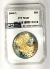 1883-O MS 67  Morgan Dollar Stunning  Pattern  Rainbow Color Toned Monster PCI