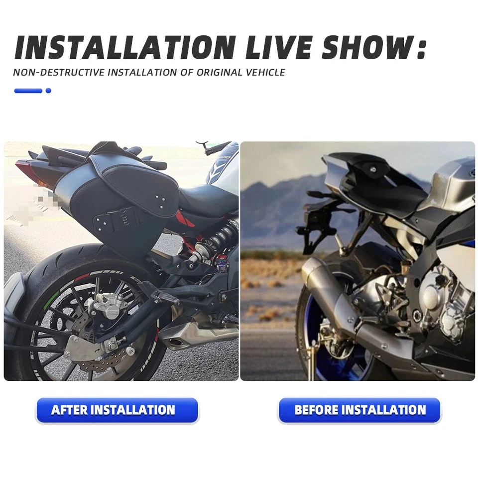 Saddle Bag Luggage Side Bag Tool Storage Bags For Kawasaki Vulcan VN 650 - 2000 Foto 2 de 4