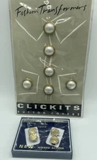 Vintage New Button Covers Swank And Pearl Goldtone Men’s and Women’s