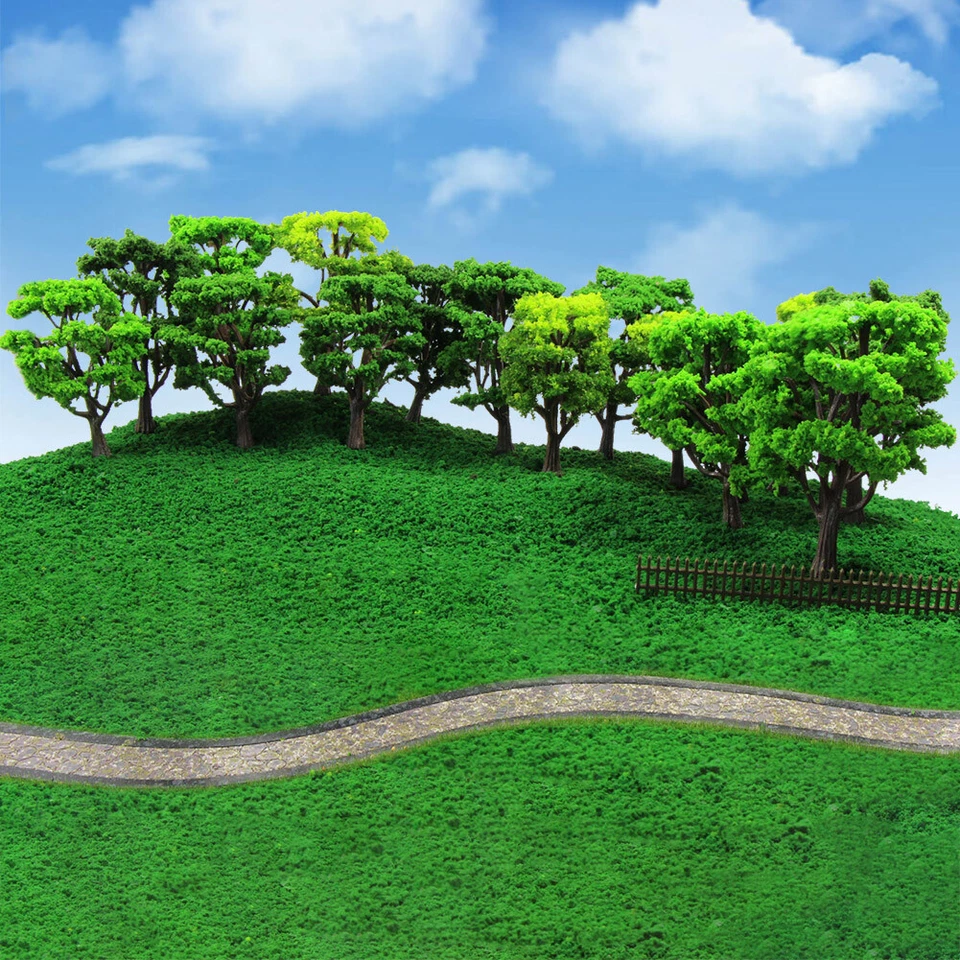 16 Stück Modell Bäume Für Wald Spur H0 TT N Modellbahn Gemischte Architektur - Bild 4 von 4