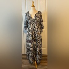 Womens Made With Love Floral Maxi Dress Pockets Medium