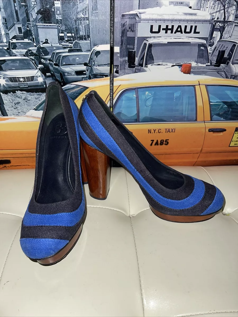 Navy blue platform clearance heels