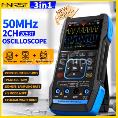 FNIRSI 2C53T 3in1 Oscilloscope Multimeter Signal Generator 50MHz Bandwidth 2CH