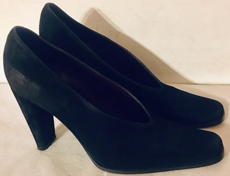 Martinez Valero Negro Vintage Gamuza Española Cuero Mujer Talla 8.5 M Usado en Excelente Condición Foto 3 de 4