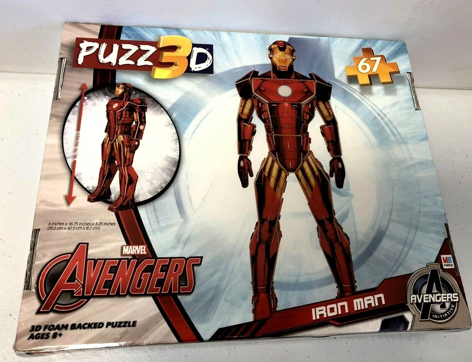 Rompecabezas Marvel Avengers Iron Man 3D con respaldo de espuma 67 piezas Hasbro nuevo sellado Foto 3 de 3