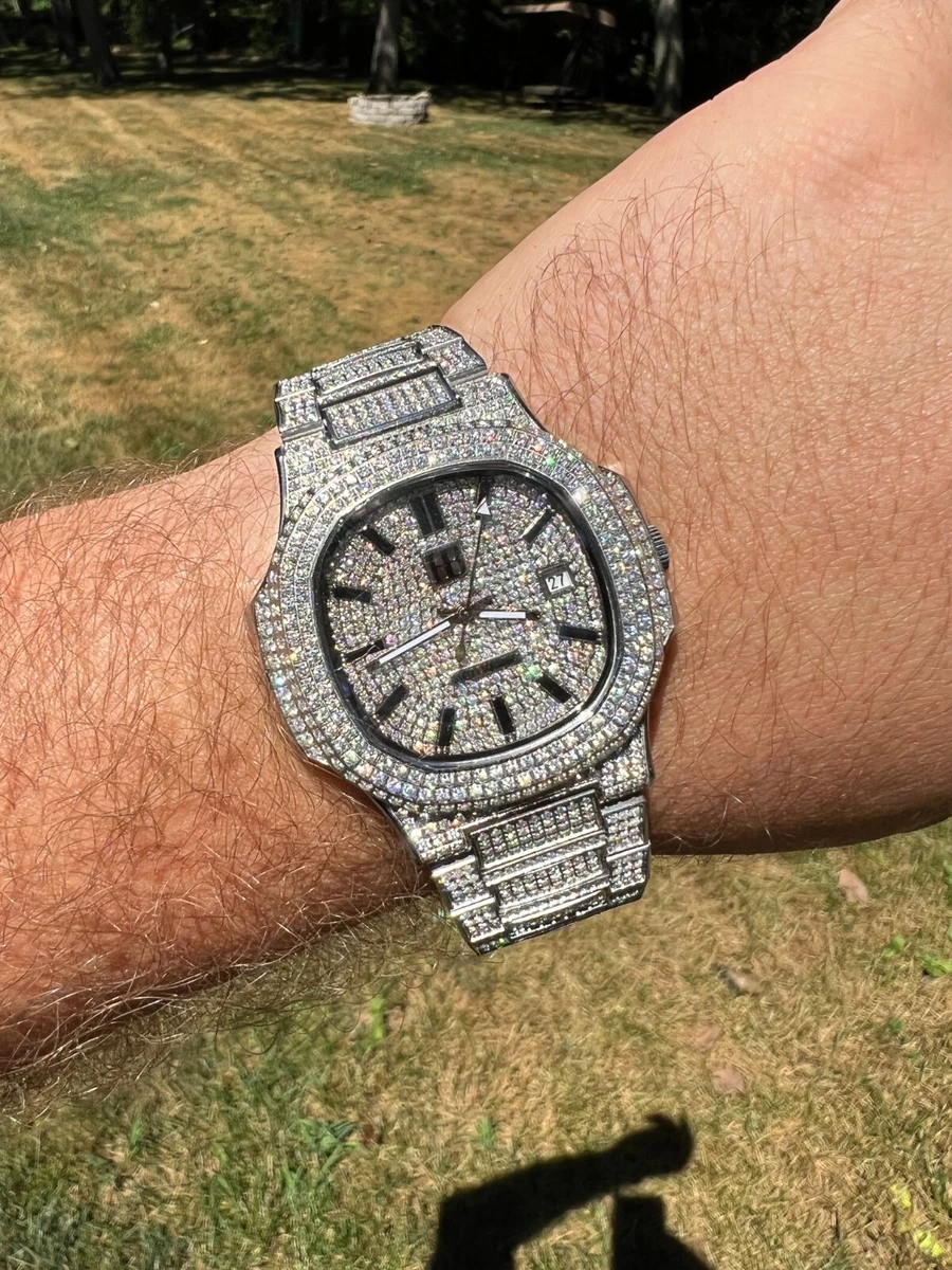Moissanite watch mens hot sale