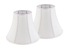 Creme White Bell Lamp Shades Set of 2 Medium Lamp Shade 6.7 Top x 13 Bottom...