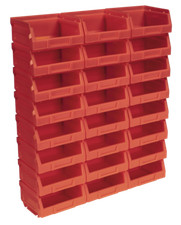 Image of Sealey TPS124R Plastic Storage Bin 103 x 85 x 53mm - Red Pack of 24