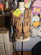 Hippie Costume Top Attached Faux Vest Size Medium Franco