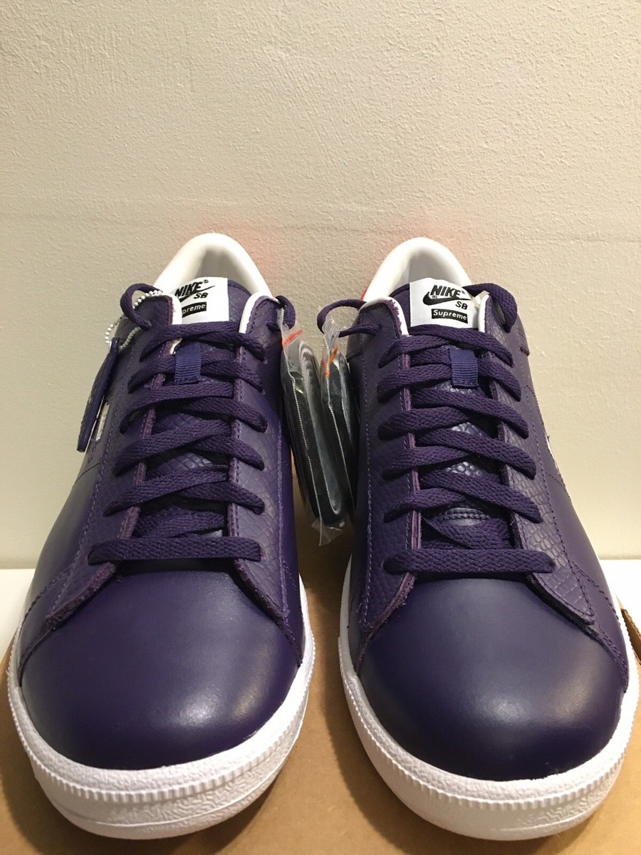 New Nike SB Tennis Classic Supreme Purple White Red Size