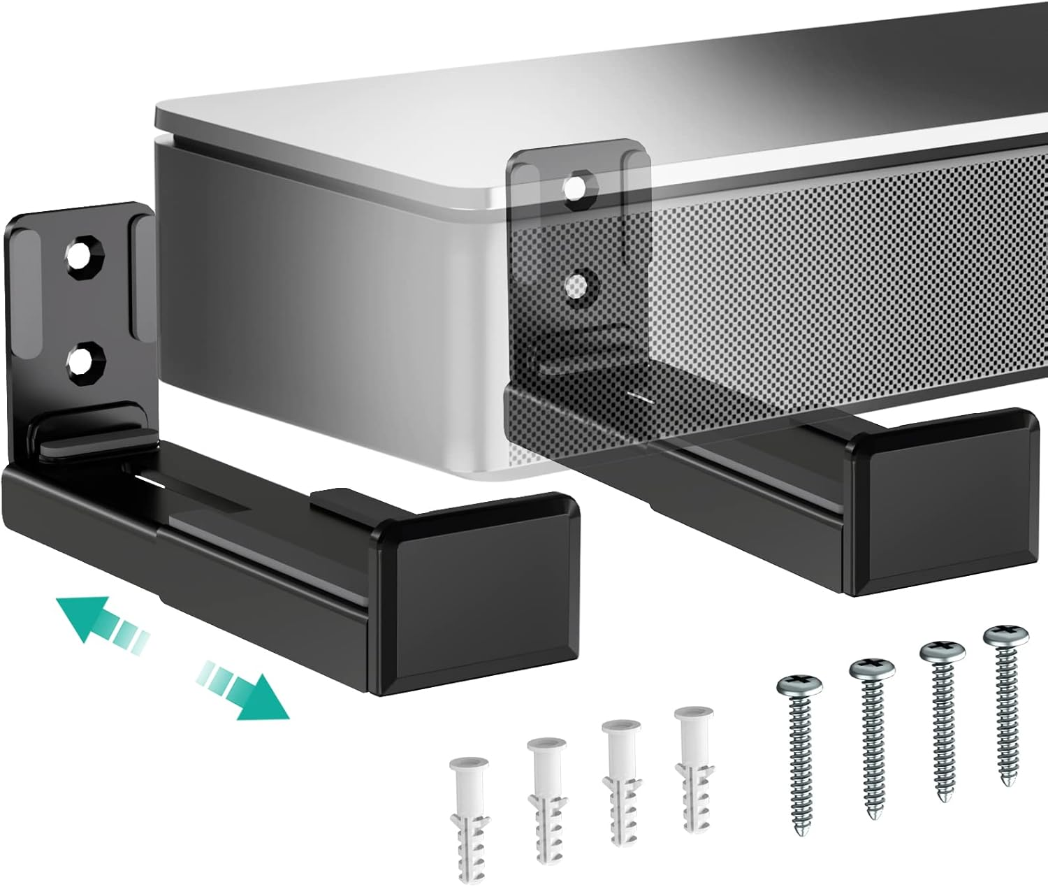 Universal Soundbar Wall Mount, Center Channel Speaker Wall Mount Dual Bracket Ho-image