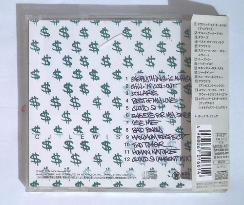 C.J. Lewis – Dollars MVCM-491 JAPAN CD OBI - Picture 3 of 3