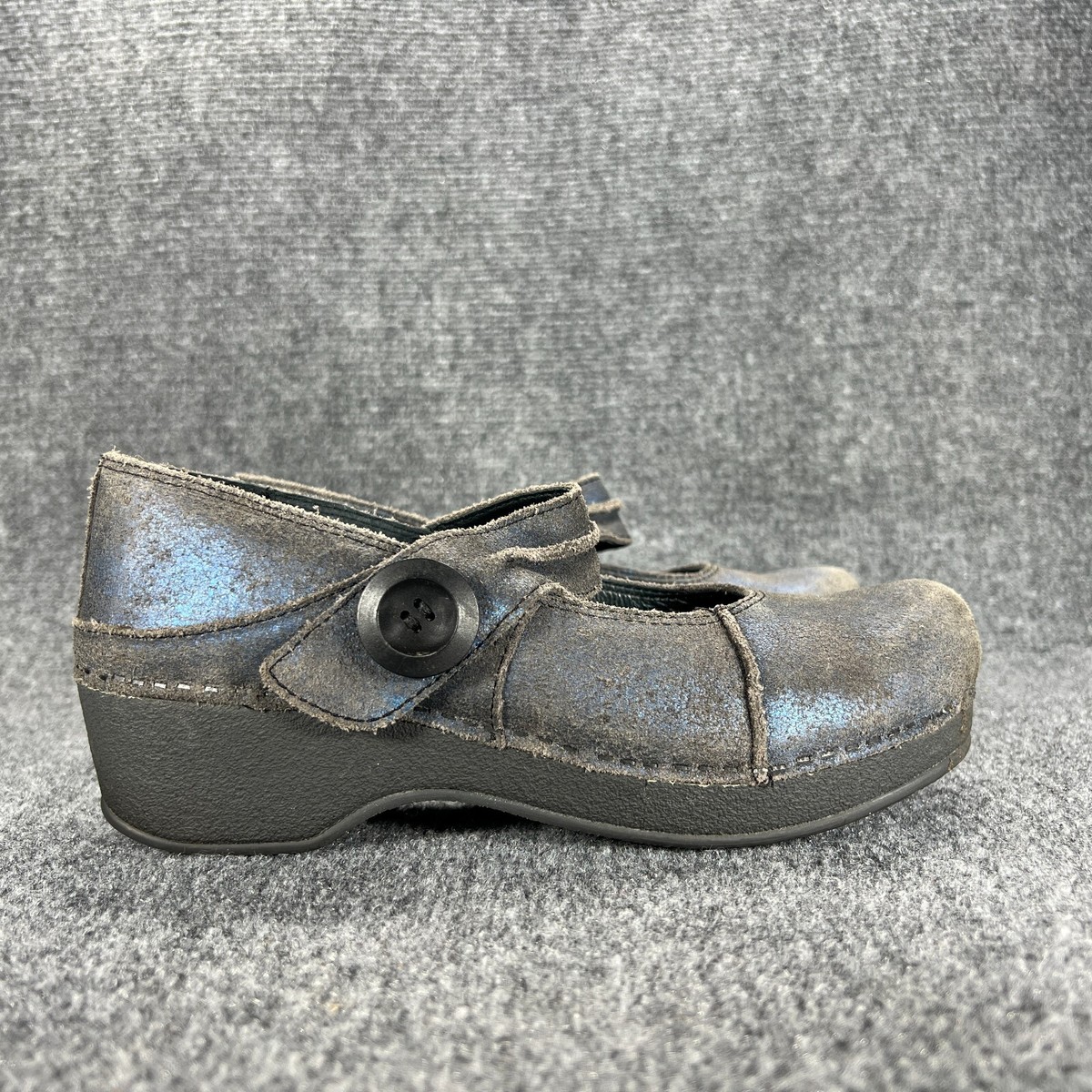 Dansko Mary Jane Clogs Womens 39 EU 8.5-9 Blue Distressed Leather