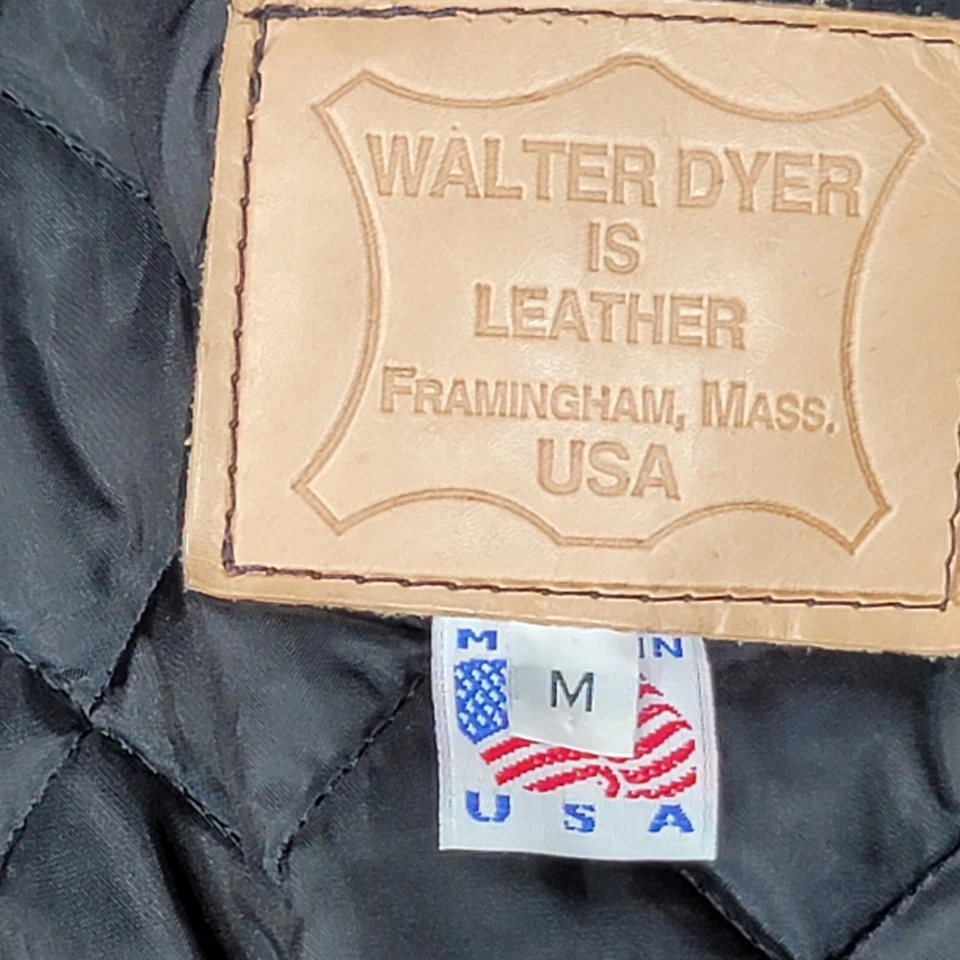 Walter Dyer Jacket Womens Medium Black Full Zip Made in USA Motorcycle - Image 3 of 4