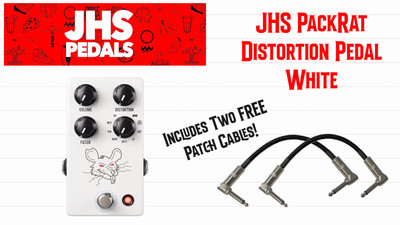 JHS PackRat Distorion Pedal White Includes Two FREE Patch Cables