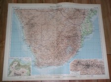 1956 VINTAGE MAP OF SOUTH AFRICA CAPE TOWN JOHANNESBURG NAMIBIA RHODESIA