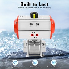 3-piece Single-acting Pneumatic Ball Valve,pneumatic Actuated Ball Valve