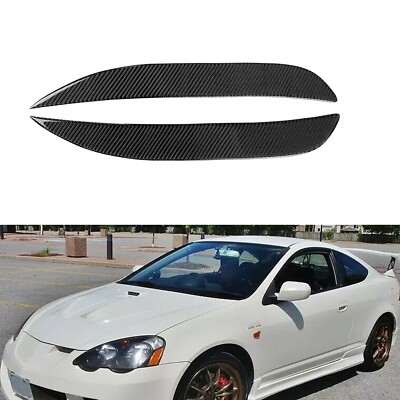 2pcs Carbon Fiber Front Fog Light Eyebrow For Acura RSX Honda