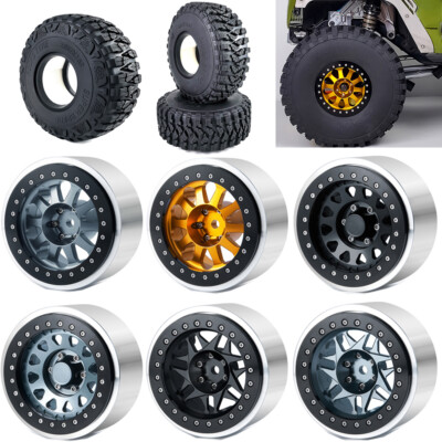 2/4PCS 2.9'' Beadlock Wheels Felgen Radreifen für Axial SCX6 1/6 RC Crawler