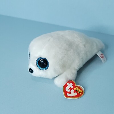 Ty Beanie Boos Icy White Baby Seal Glitter Sparkle Plush Stuffed