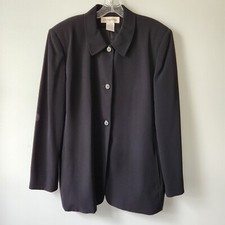 Jones New York Blazer Women's 16 Black Jacket Office Career Classsic Minimalist