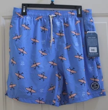 NWT Life is Good Jake Surfboard Surfing Men's Medium Blue 8" Swim Trunks