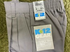 K-12 GEAR BOYS SCHOOL DRESS SHORTS SIZE 6 WAIST 22 1/2 GRY NEW WITH TAGS