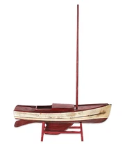 Retired Authentic Models AS146 Red Day Sailer Wood Display Boat Sailboat NEW