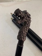 Antique Dragon Head Handle Vintage Style Victorian Wooden Walking Stick Cane