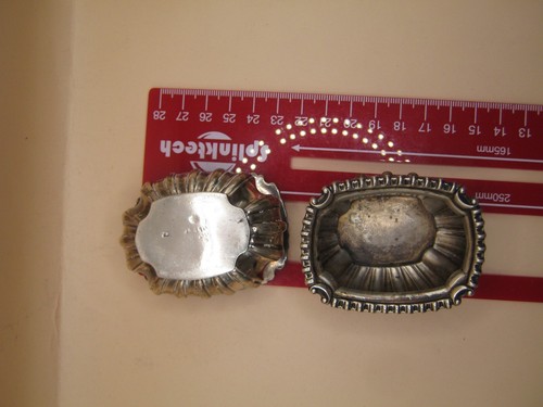 Sheffield 1909 Sterling Silver Pair Of Salt Bowls With Gadrooned Bodies - Picture 6 of 7