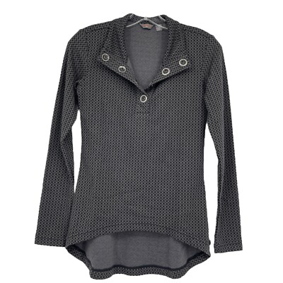 MERRELL Active Top Grey Long Sleeve Snap High Low Stretch Womens XS