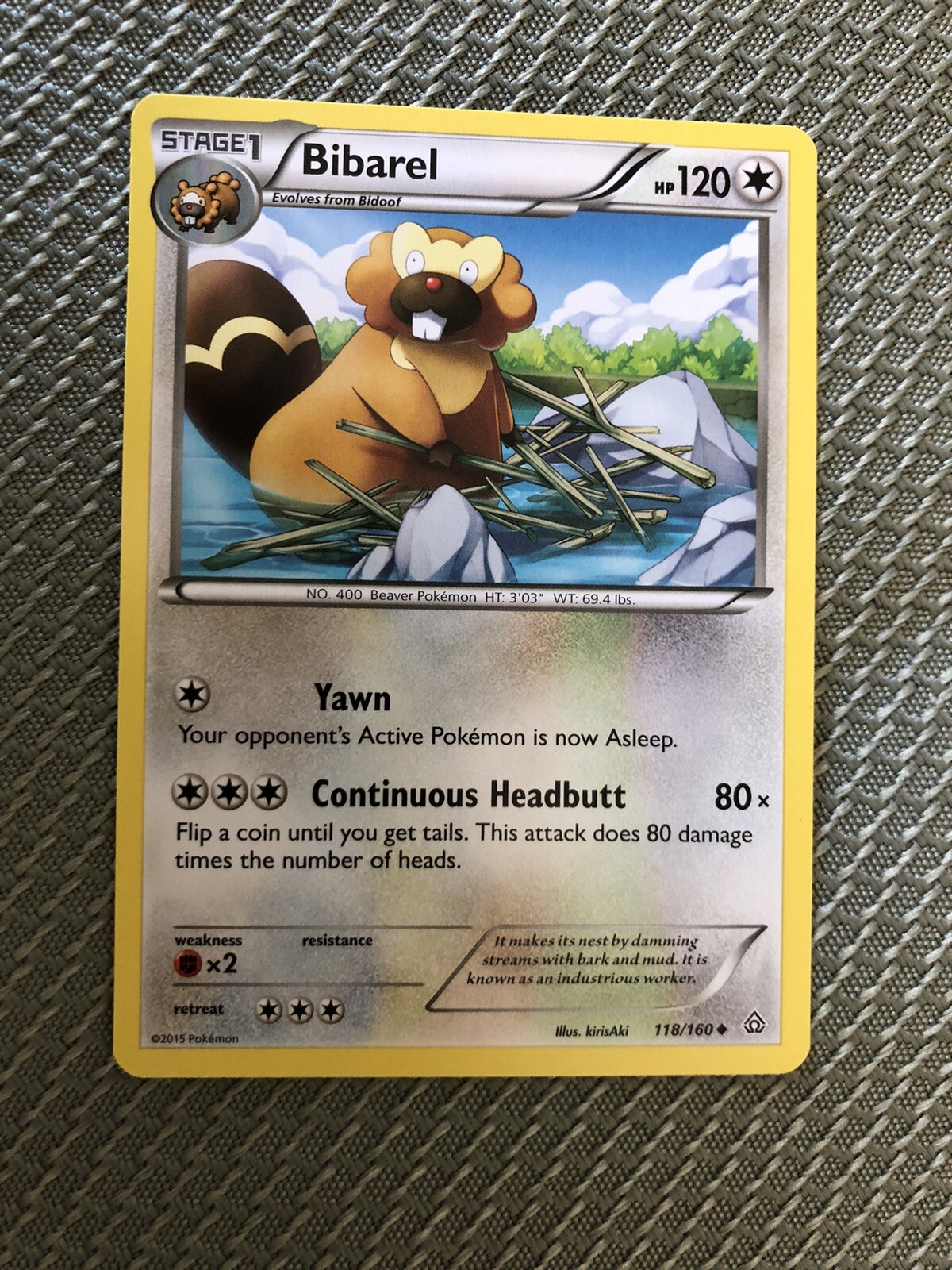 Bibarel #118/160 XY Primal Clash Pokemon Reverse Holo Uncommon Card