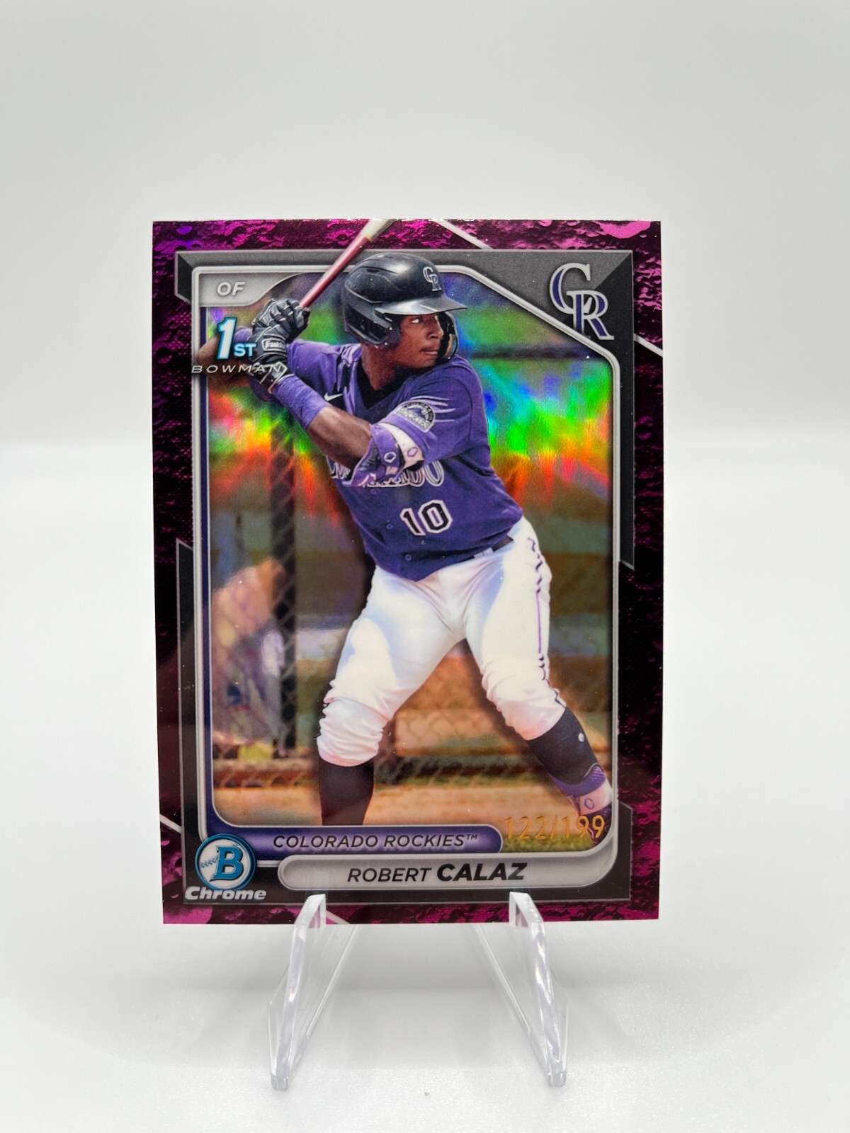 Robert Calaz 2024 Bowman Chrome Fuchsia Lunar Refractor /199 #BCP-131 Colorado