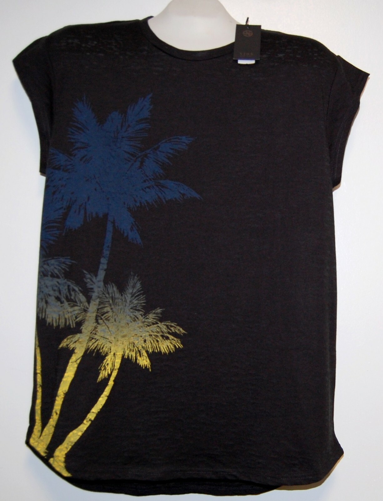 Мужская футболка Xios Black Palm Design из хлопка Sz 2XL NEW