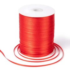 New Red 3mm Satin Ribbon per 10 metres - Wholesale Feathers Craft Supplies