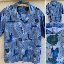 Vintage Hawaiian Shirt Loop Collar Tropicana Made In Honolulu Hawaii Tiki Aloha
