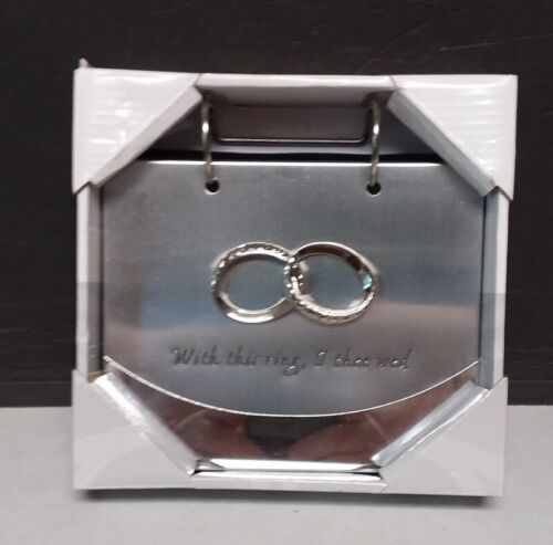 Wedding Photo Album New Engraved "With This Ring I Thee Wed" - Picture 1 of 3