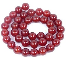 10mm red Carnelian Agate Round Beads 15"