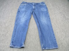 Carhartt Jeans Mens 46 Blue Denim Work Straight Leg Outdoor 46x32