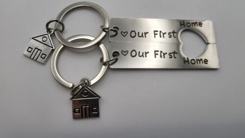PAIR Our First Home Matching Keyring House Warming His And Hers Partner Key ring - Picture 5 of 9