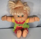 Cabage Patch kid Vintage 1995 Talking Doll Blonde Hair Green Eyes Tested Mattel.